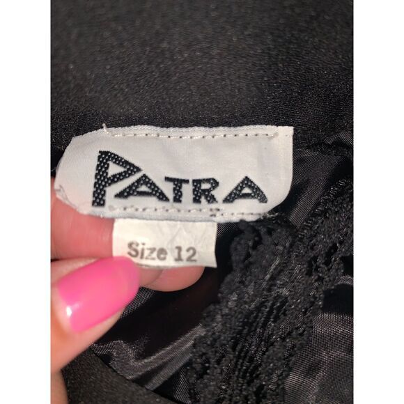 Patra Straight Wide Leg‎ Pants Womens 12 Black High Waist USA Zip Hook Clossure - Picture 4 of 10